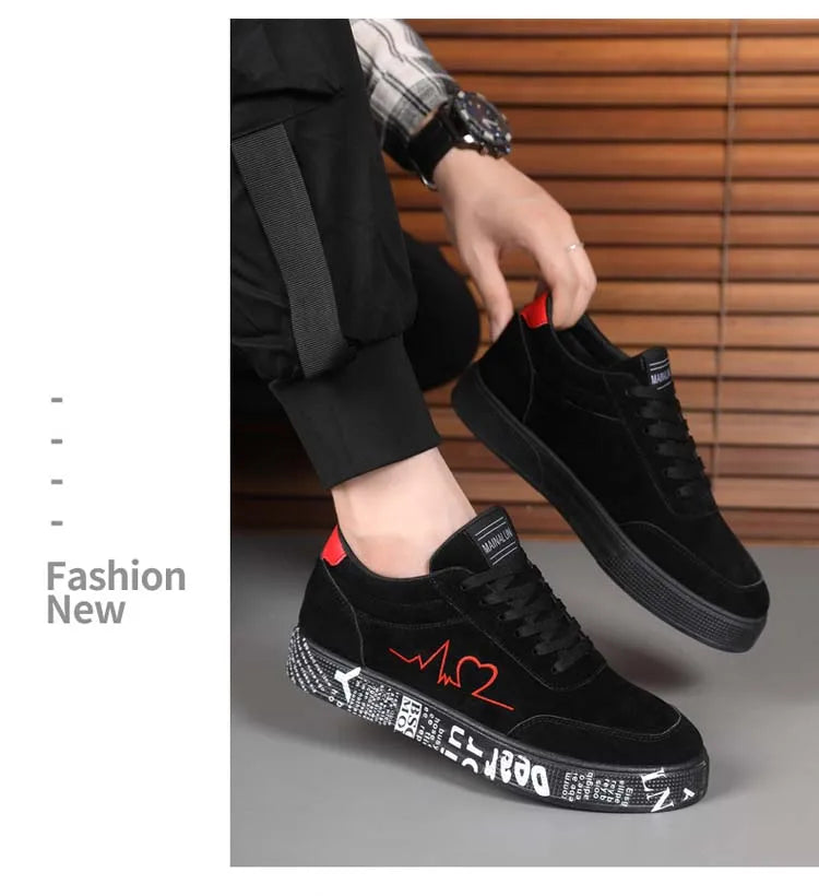 Breathable Mid-Top Sneakers , Heart & Music Graphic Design, Casual Streetwear Shoes for Couples, Valentine's Day & Birthday Gift