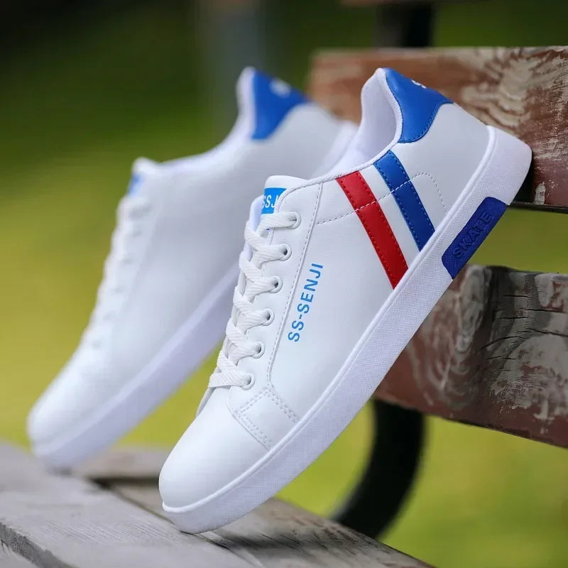 High Quality Men Sneakers Leather Outdoor Casual Shoes Lace-up Hot Sale Mens Vulcanized Shoes Trendy Men Shoes New Tenis Hombres