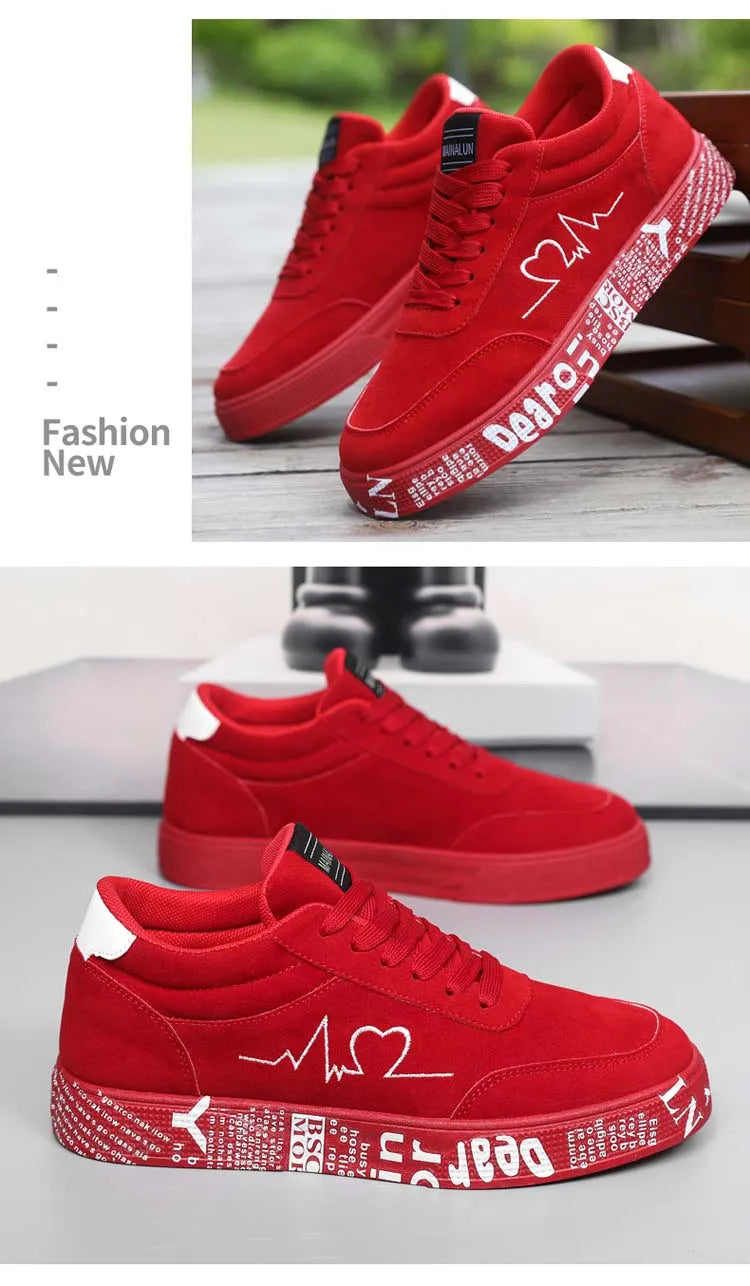 Breathable Mid-Top Sneakers , Heart & Music Graphic Design, Casual Streetwear Shoes for Couples, Valentine's Day & Birthday Gift