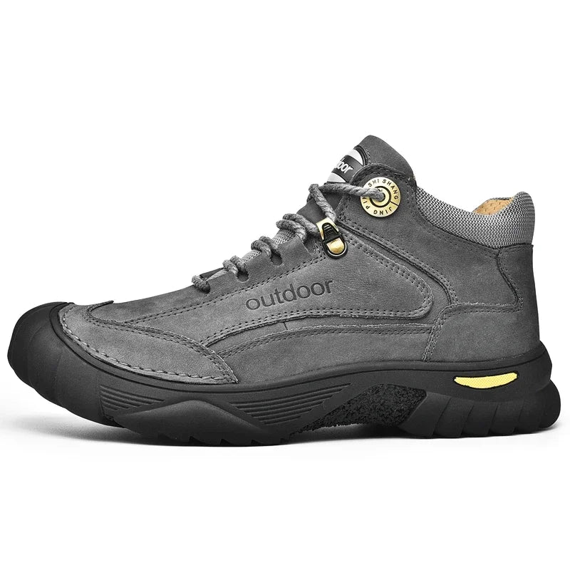 Man Casual Boots Winter Black Genuine Leather Comfy Men's Shoes Fashion Luxury Brand Men Boots New Design Outdoor Hiking Boots