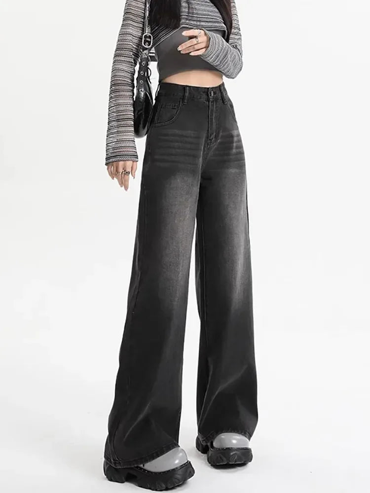 Vintage Baggy High Waist Jeans Women Y2K Wide Leg Oversized Harajuku Popular Fashion Autumn Streetwear Men Jeans Pants