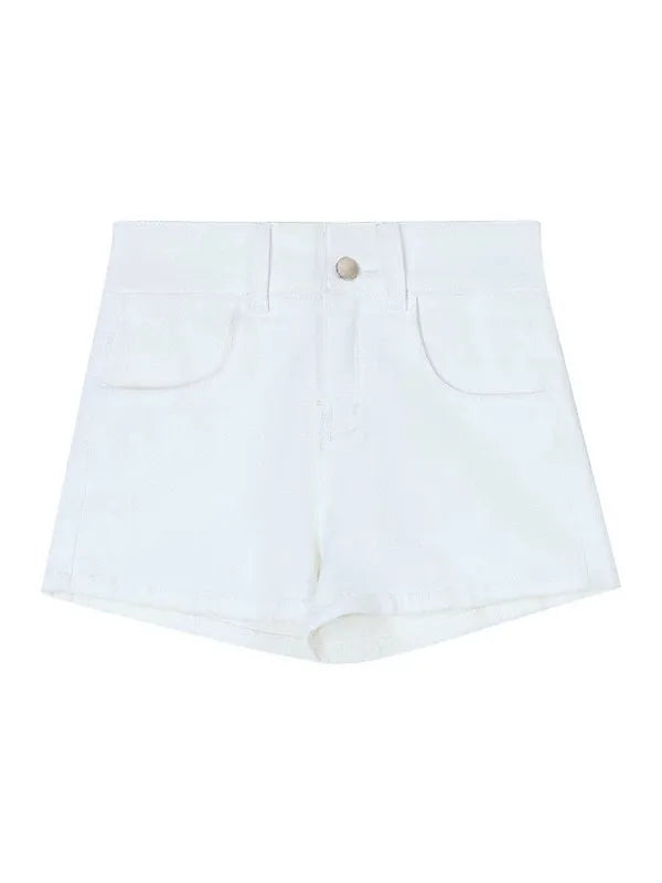 White Slim Fit Denim Super Shorts Women's American Style Hot Girl Slimming Versatile Low Waist Elastic Cotton Stretchy Hot Pants