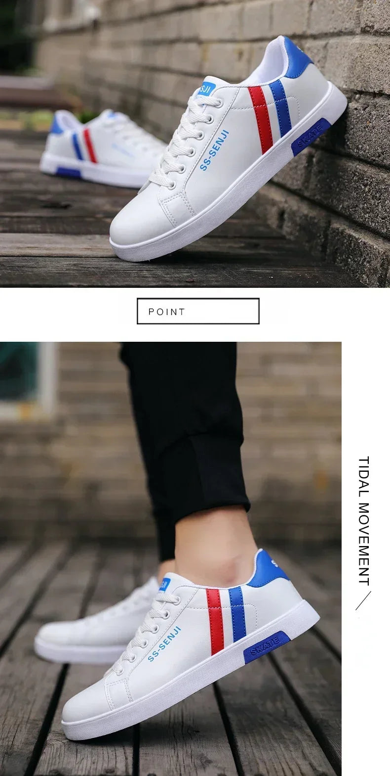 High Quality Men Sneakers Leather Outdoor Casual Shoes Lace-up Hot Sale Mens Vulcanized Shoes Trendy Men Shoes New Tenis Hombres
