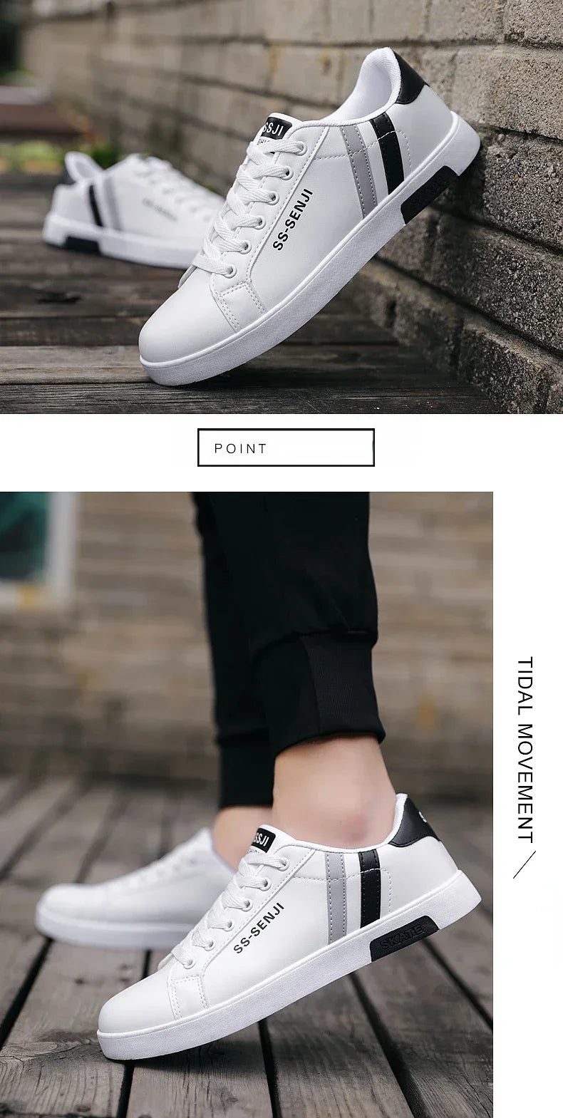 High Quality Men Sneakers Leather Outdoor Casual Shoes Lace-up Hot Sale Mens Vulcanized Shoes Trendy Men Shoes New Tenis Hombres