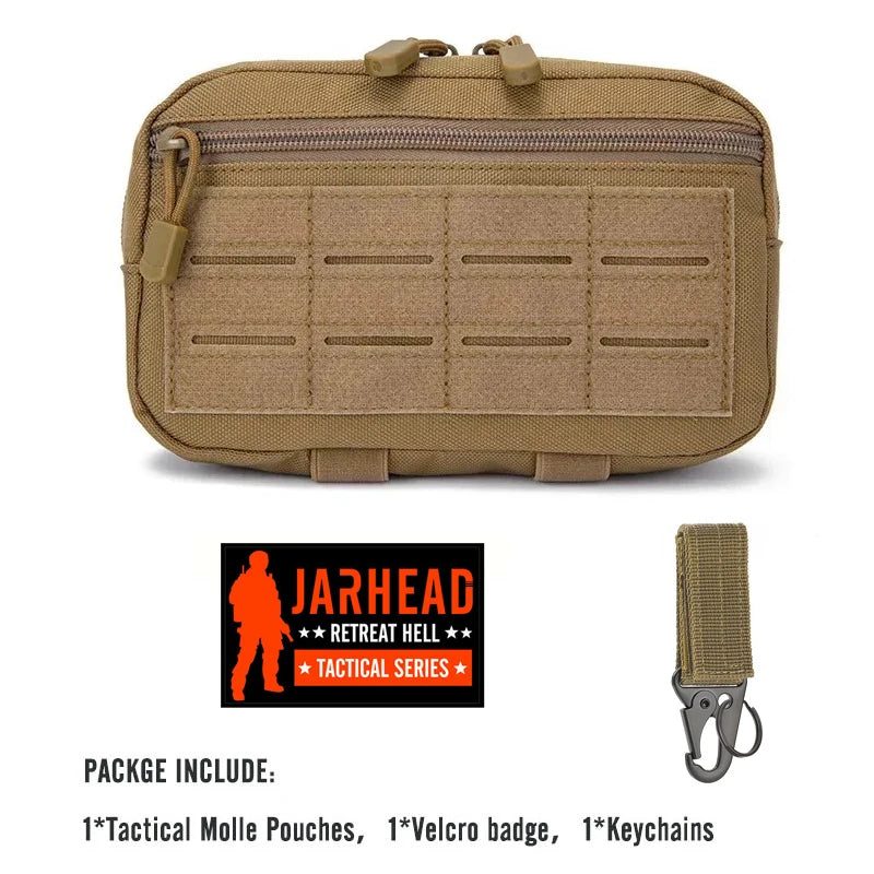 Tactical 1000D Laser Cut Molle Pouche Compact Water-Resistant Utility Admin Bag for Backpack Vest Duty Belt Hunting Accessory