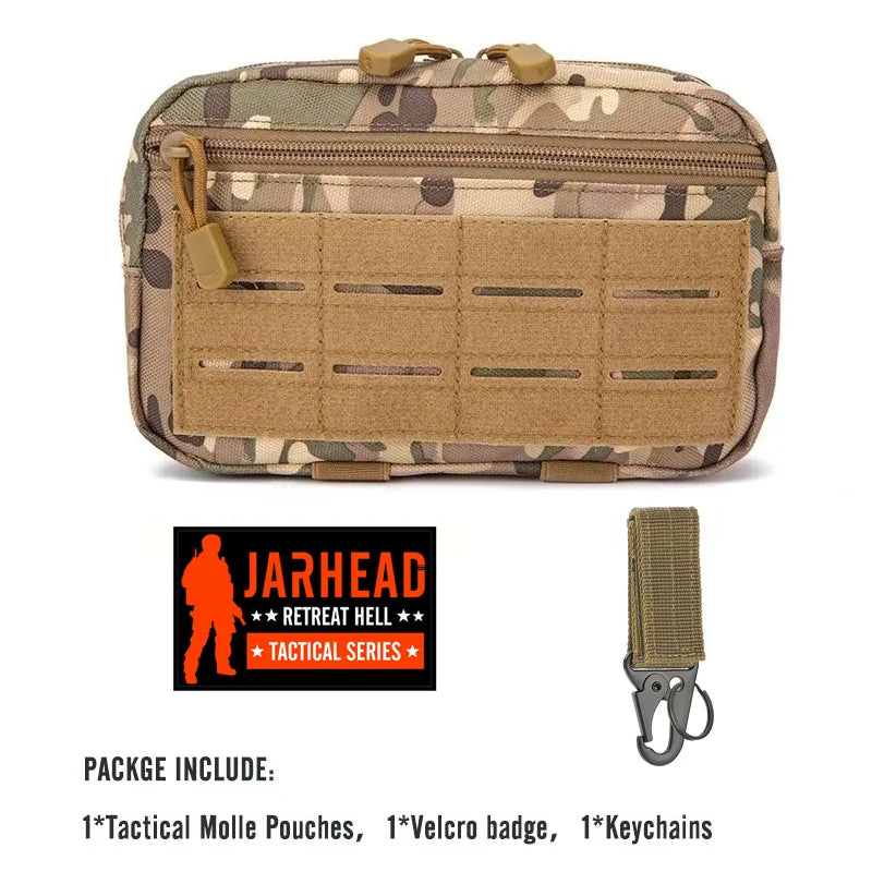 Tactical 1000D Laser Cut Molle Pouche Compact Water-Resistant Utility Admin Bag for Backpack Vest Duty Belt Hunting Accessory