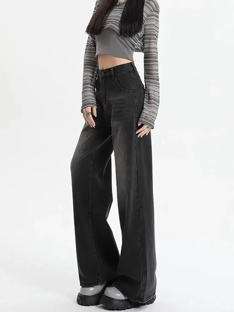 Vintage Baggy High Waist Jeans Women Y2K Wide Leg Oversized Harajuku Popular Fashion Autumn Streetwear Men Jeans Pants