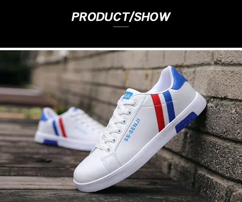 High Quality Men Sneakers Leather Outdoor Casual Shoes Lace-up Hot Sale Mens Vulcanized Shoes Trendy Men Shoes New Tenis Hombres