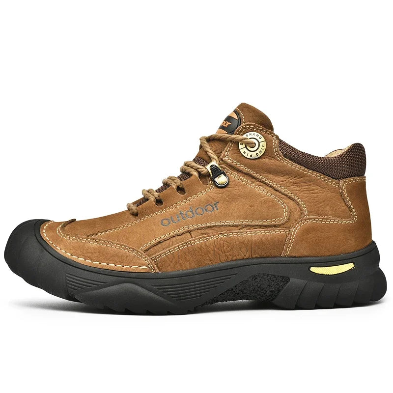 Man Casual Boots Winter Black Genuine Leather Comfy Men's Shoes Fashion Luxury Brand Men Boots New Design Outdoor Hiking Boots
