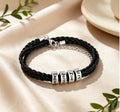 MaiLun 1pc  Customized Family Names Beads Men Braided Bracelet Personalized Jewelry Gift for Father boyfriend