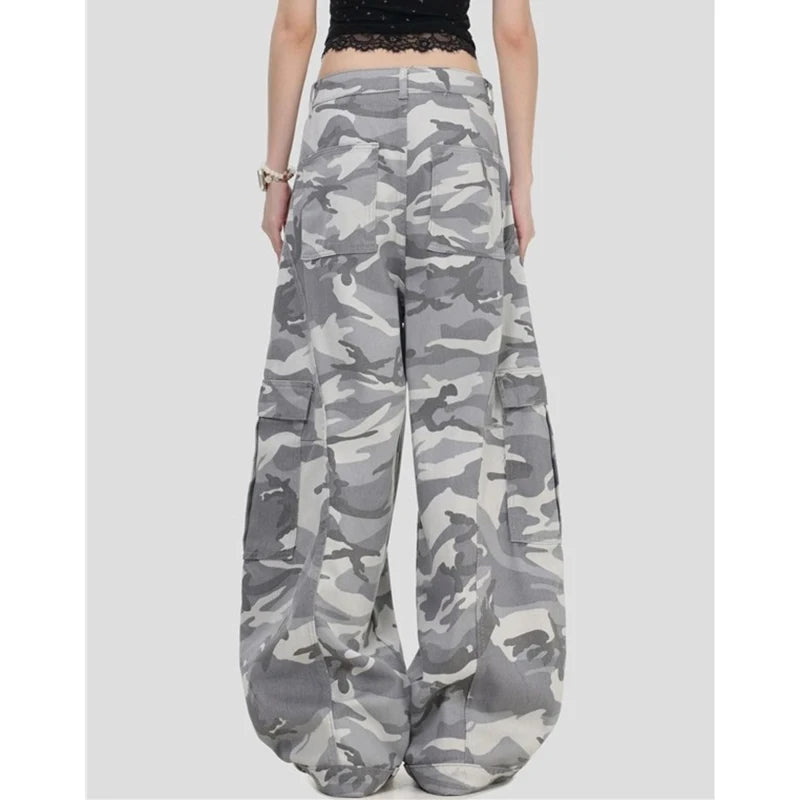 2026 Lady Camouflage High Waist Jeans Hot Sale Female Straight Leg Denim Trousers Girls Fashion Loose Casual Pants