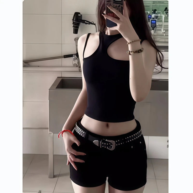 White Slim Fit Denim Super Shorts Women's American Style Hot Girl Slimming Versatile Low Waist Elastic Cotton Stretchy Hot Pants