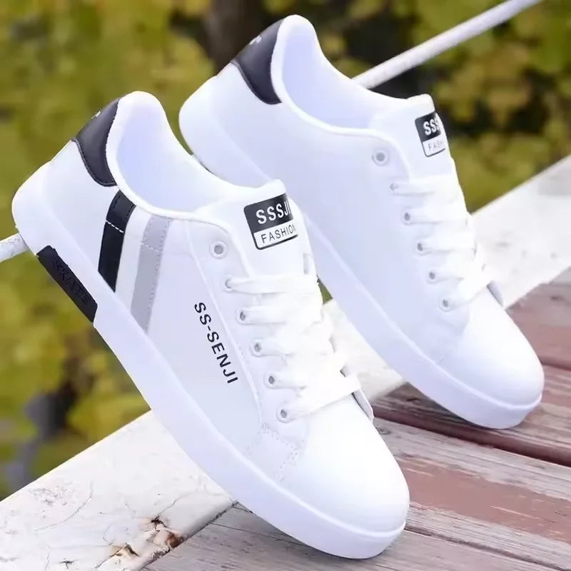 High Quality Men Sneakers Leather Outdoor Casual Shoes Lace-up Hot Sale Mens Vulcanized Shoes Trendy Men Shoes New Tenis Hombres