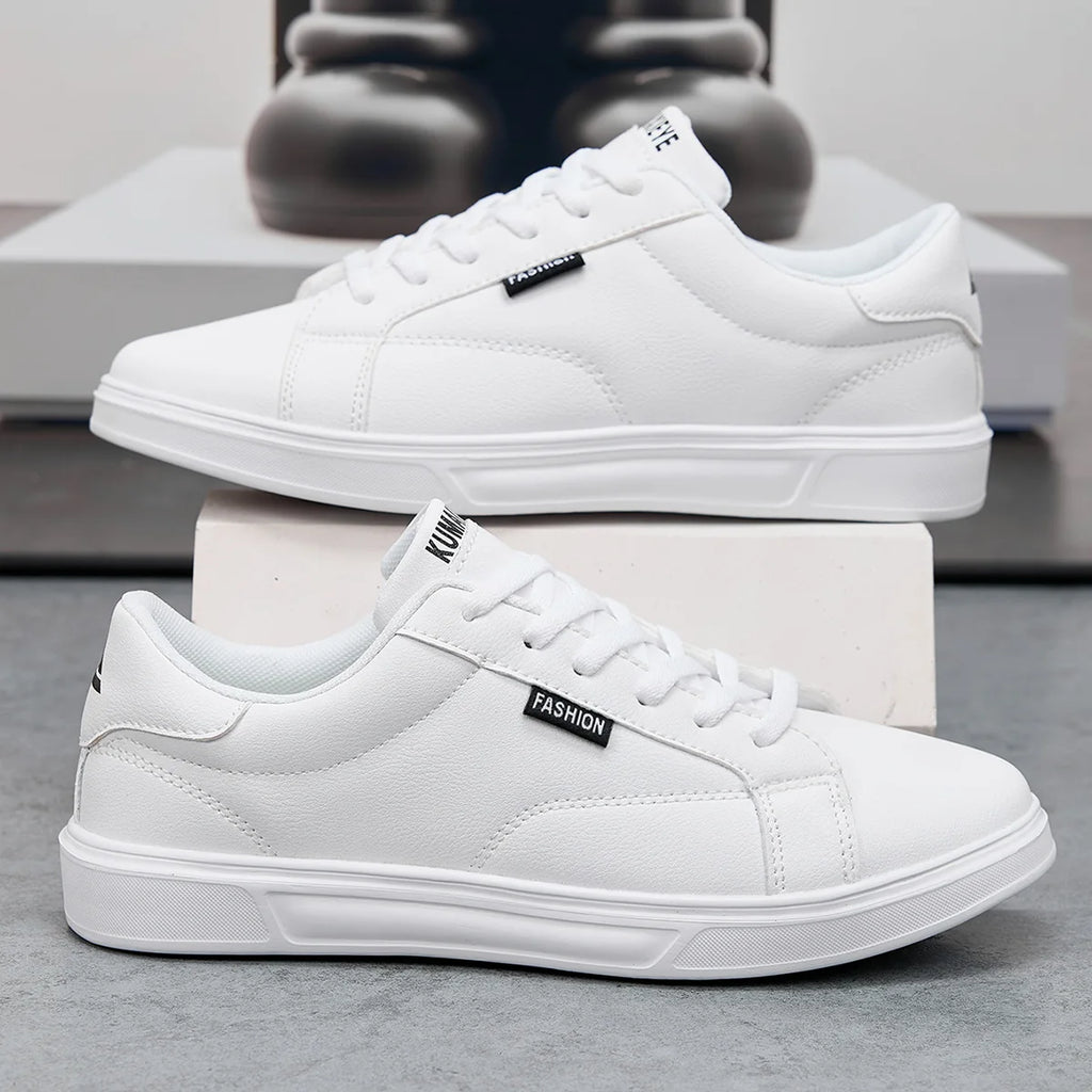 White Black Men Shoes Comfortable Casual Skateboard Shoes Men Solid Leisure Sneakers Lightweight Walking Shoes
