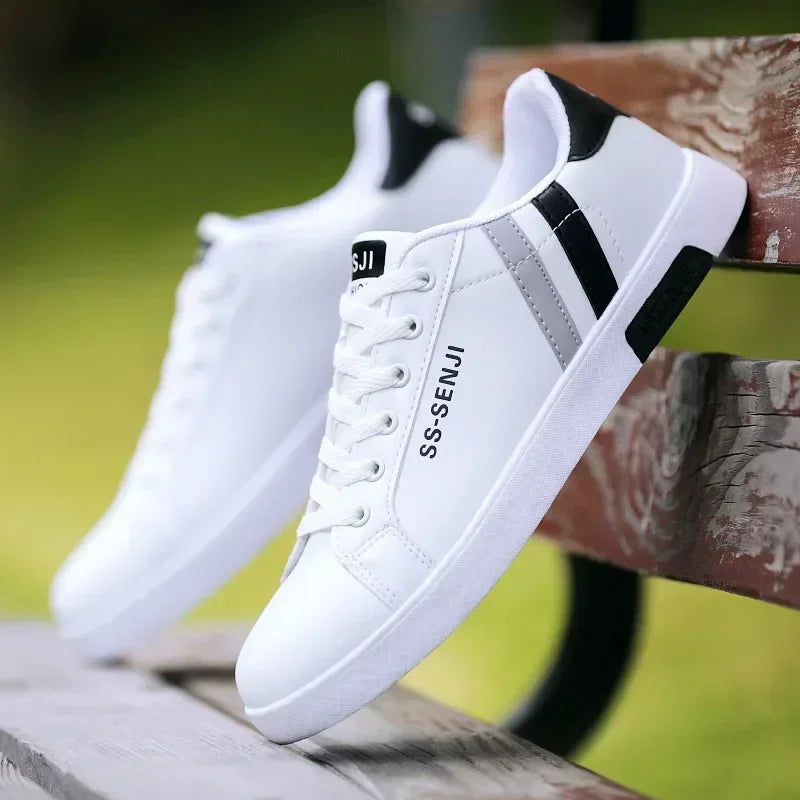 High Quality Men Sneakers Leather Outdoor Casual Shoes Lace-up Hot Sale Mens Vulcanized Shoes Trendy Men Shoes New Tenis Hombres