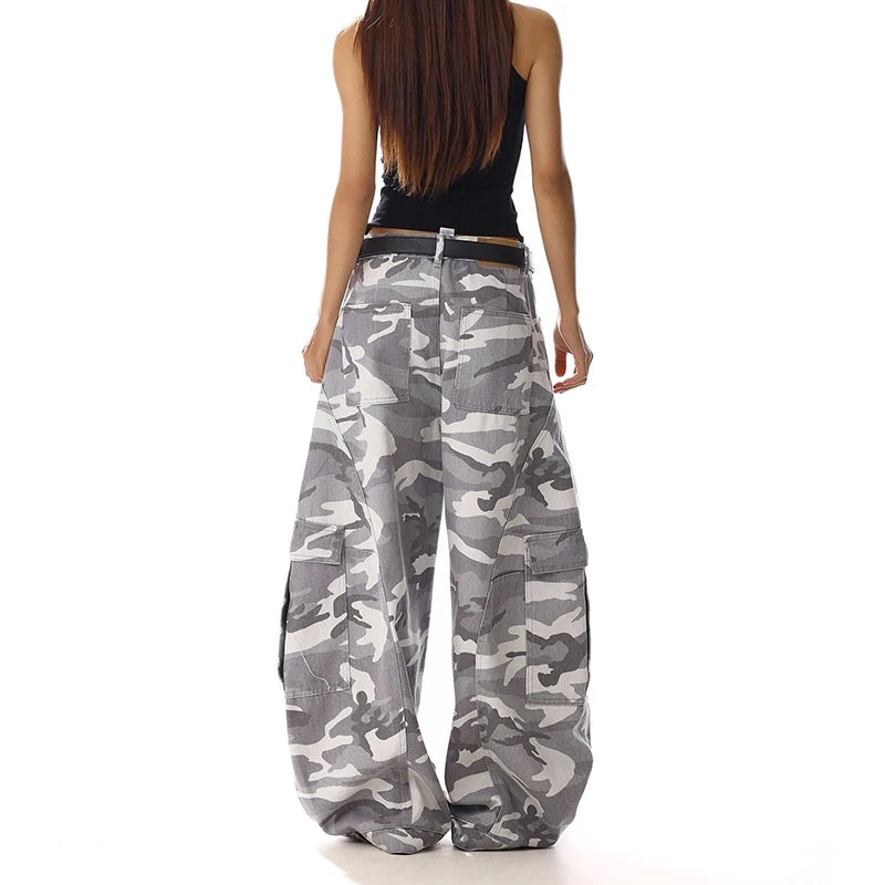 2026 Lady Camouflage High Waist Jeans Hot Sale Female Straight Leg Denim Trousers Girls Fashion Loose Casual Pants