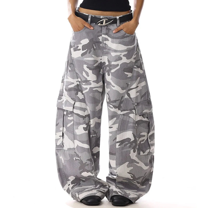 2026 Lady Camouflage High Waist Jeans Hot Sale Female Straight Leg Denim Trousers Girls Fashion Loose Casual Pants