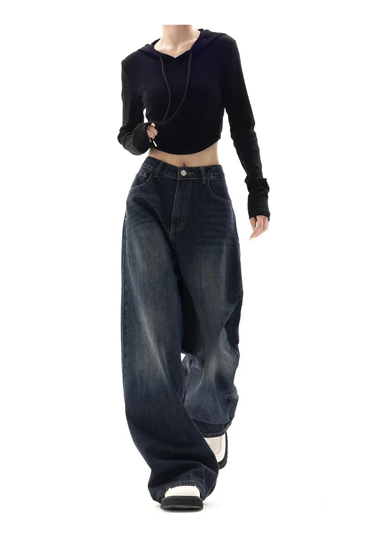 Vintage Baggy High Waist Jeans Women Y2K Wide Leg Oversized Harajuku Popular Fashion Autumn Streetwear Men Jeans Pants