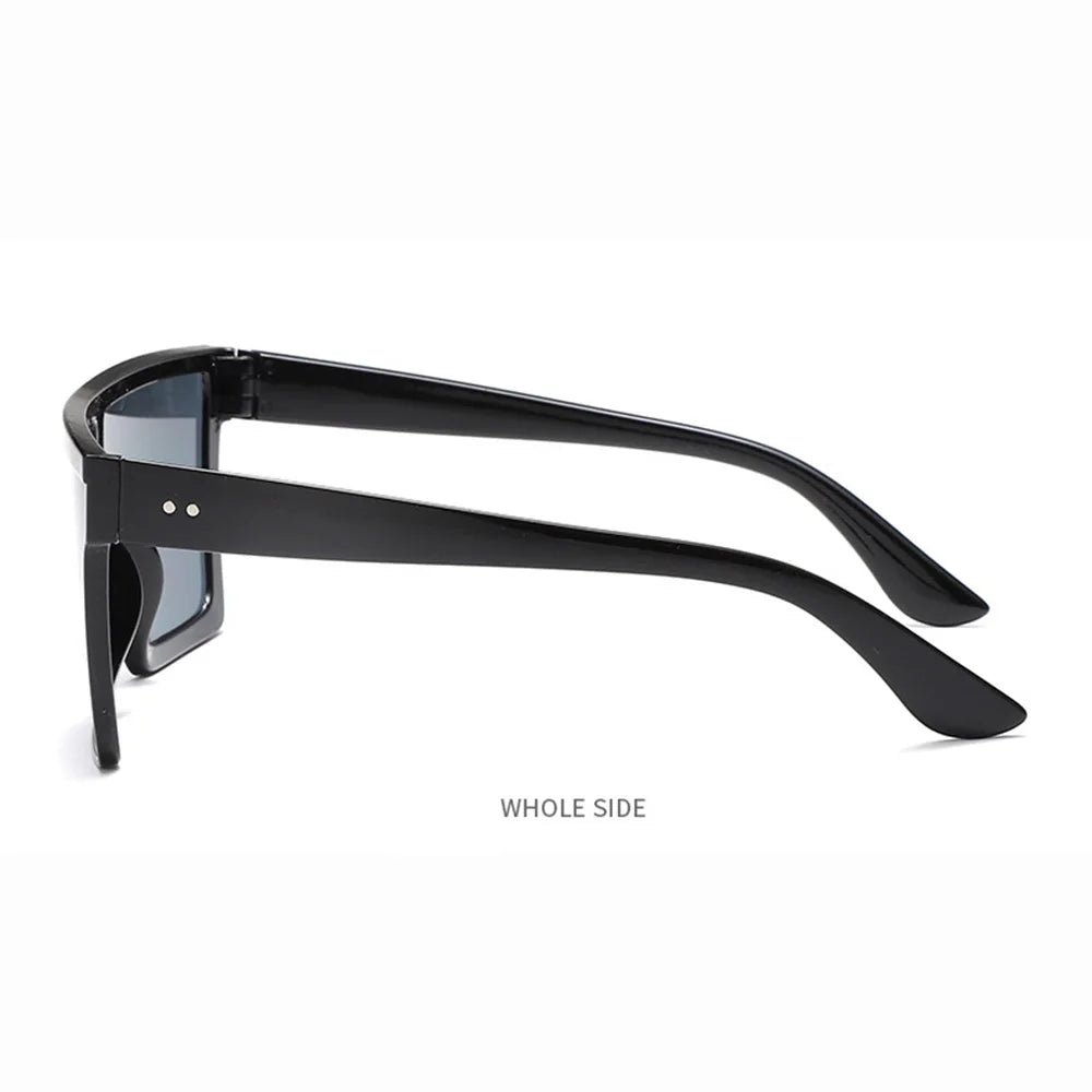 Classic White Gradient Square Sunglasses Women Fashion Retro Night Vision Drivers Goggle Men Big Frame Travel Cycling Eyewear