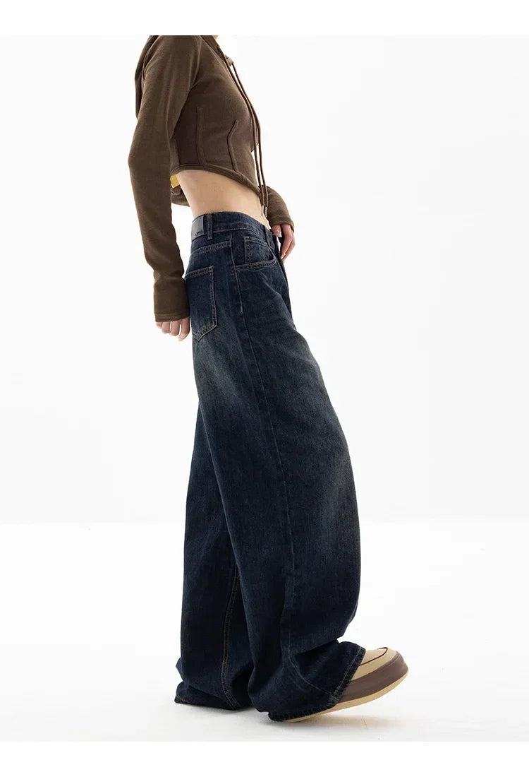 Vintage Baggy High Waist Jeans Women Y2K Wide Leg Oversized Harajuku Popular Fashion Autumn Streetwear Men Jeans Pants