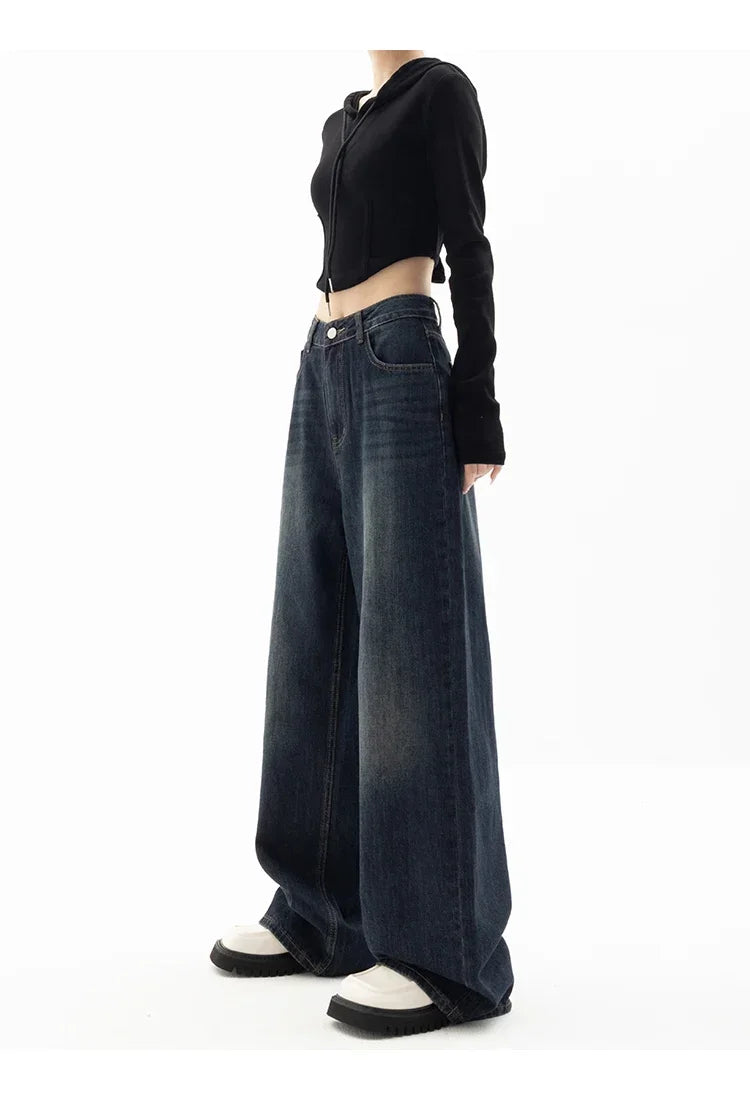 Vintage Baggy High Waist Jeans Women Y2K Wide Leg Oversized Harajuku Popular Fashion Autumn Streetwear Men Jeans Pants