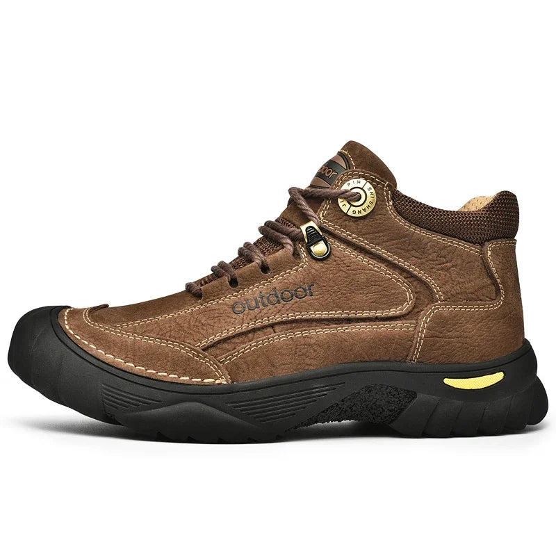 Man Casual Boots Winter Black Genuine Leather Comfy Men's Shoes Fashion Luxury Brand Men Boots New Design Outdoor Hiking Boots